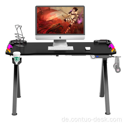 2024 Neues Design Computer Black Gaming Desk kostenloser Beispiel für Home -PC -Spieltabelle